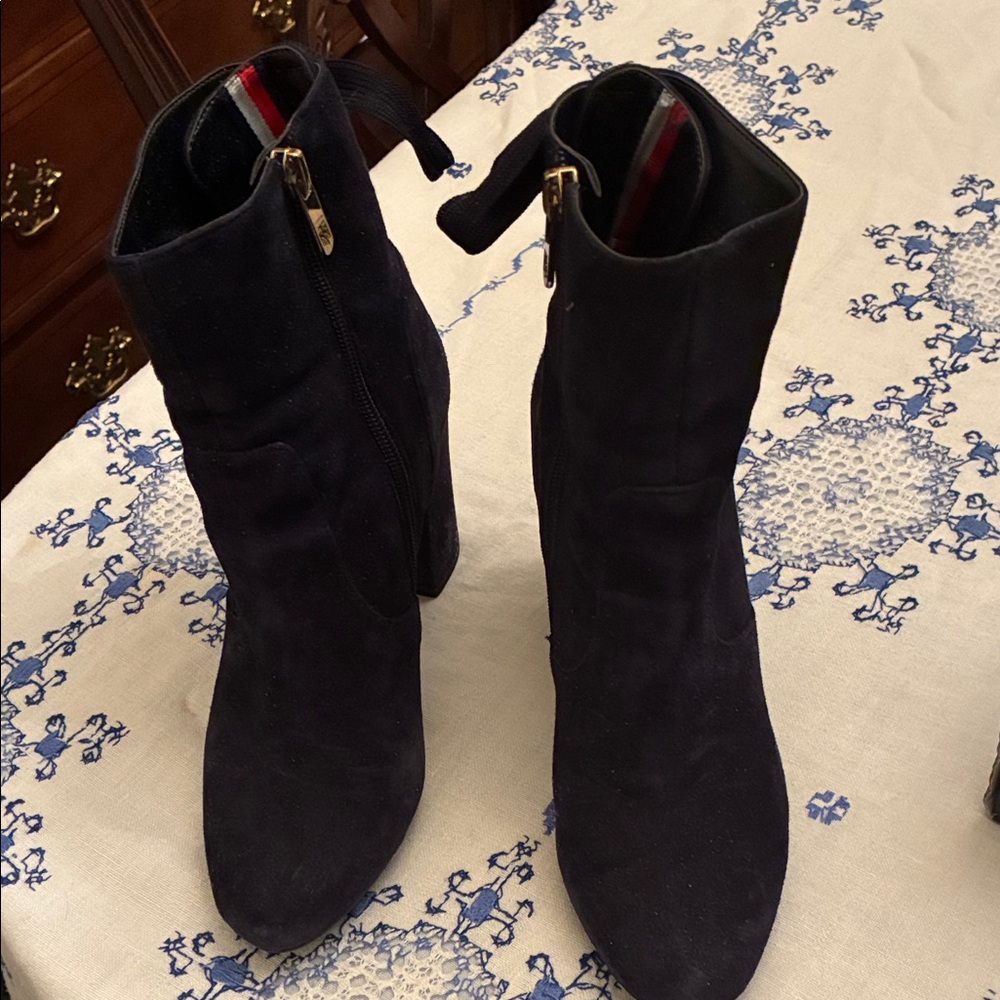 Tommy Hilfiger Navy Heeled Boots